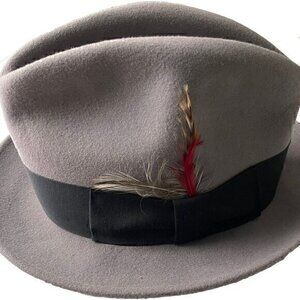 Golden Gate Hat Company 100% Wool Hat Leather & Feather size 6 7/8 HOLLY…